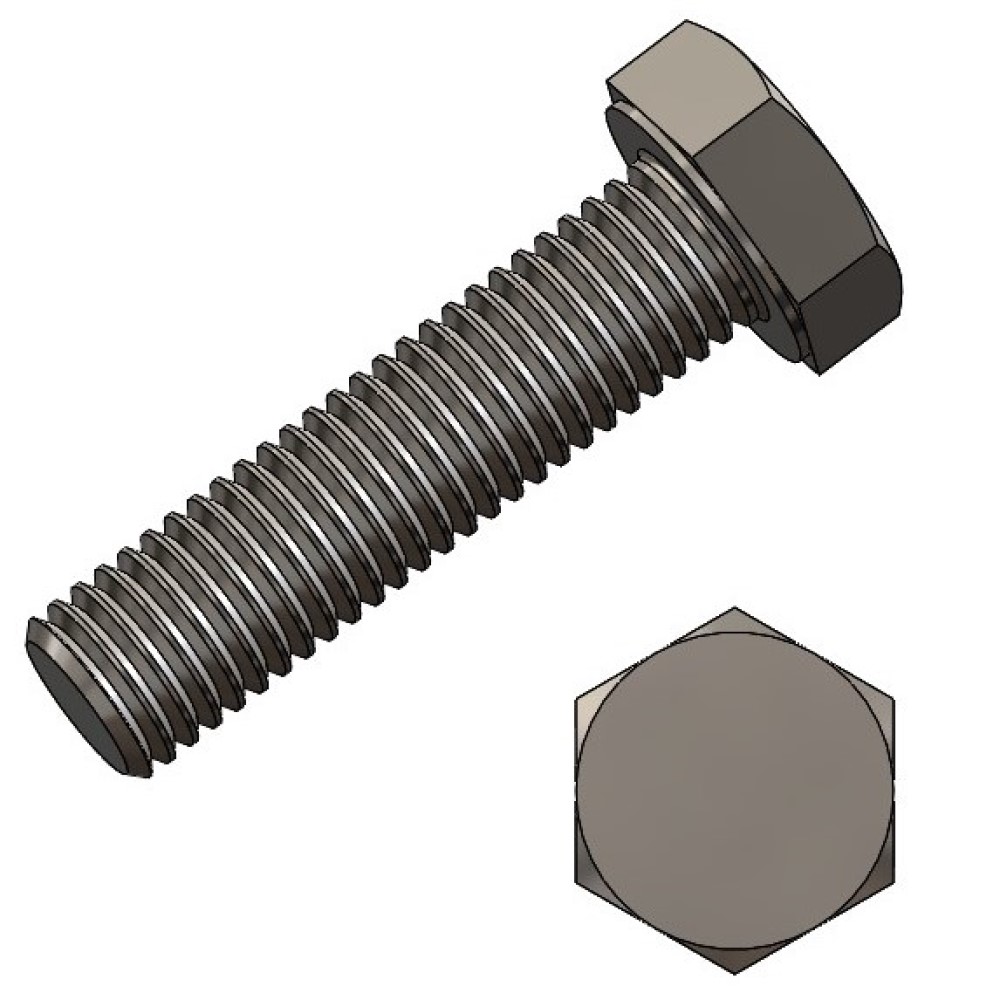 Bolts M 6 x 50 steel galv. DIN 933 - PU = 100 pcs