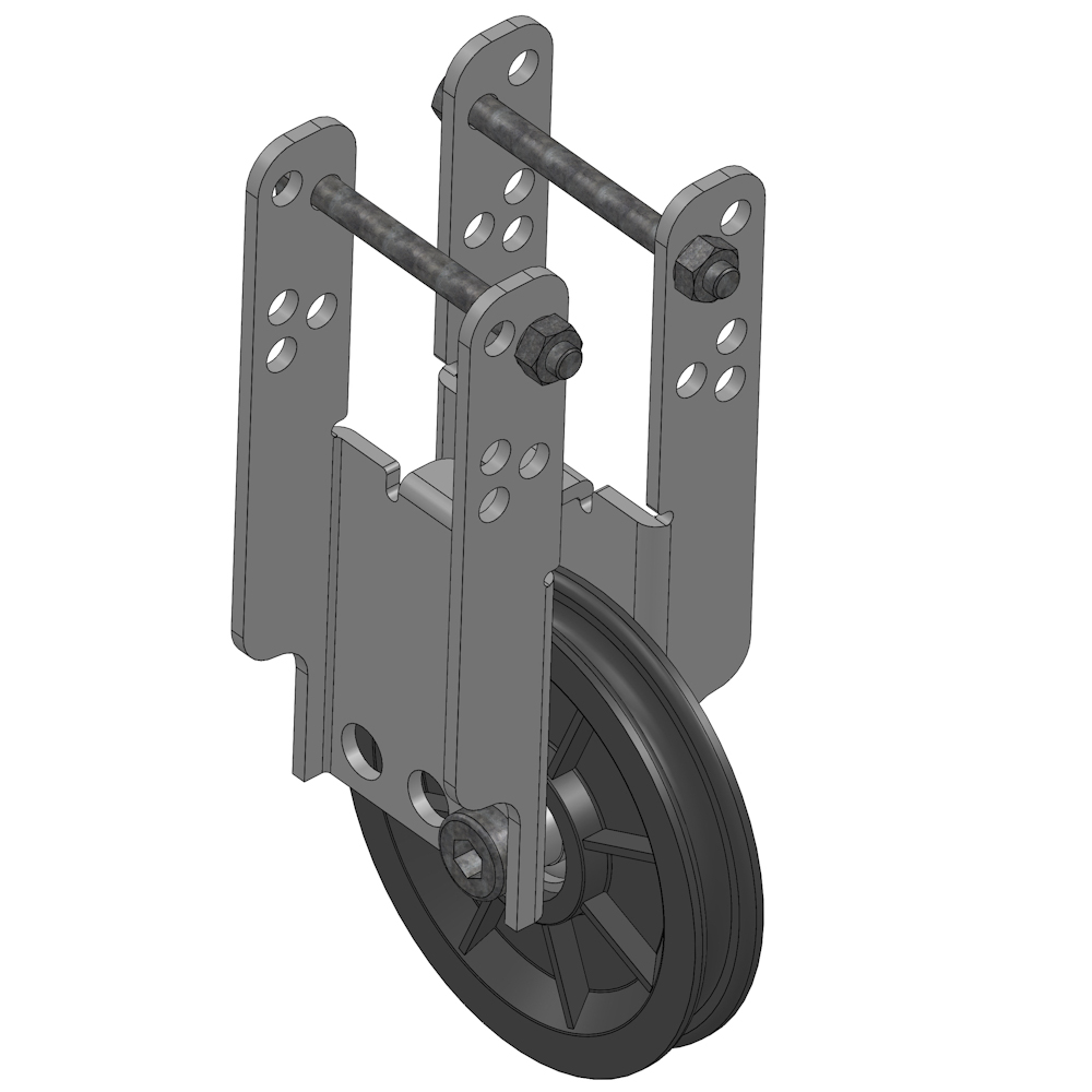 Cable pulley 90 UF with universal clamp 50 x 50