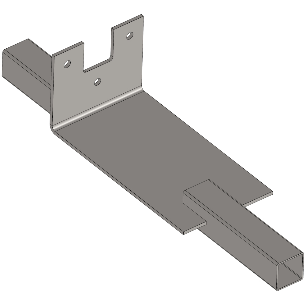 Motor mount TGU S 400.600 RW 200 - 600 for motor gearbox RW 200 - 600 (square tube Vierkantrohr 50x50) - for suspended shading systems