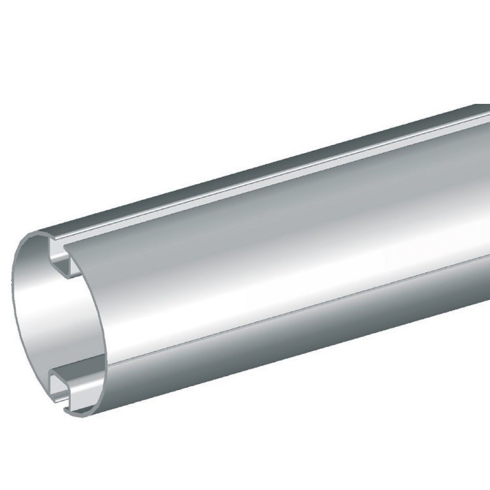 Aluminum tube for roll up curtains 50mm Type 2 L=6,0m - item - 2 grooves