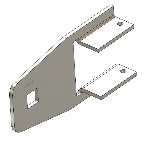 Tube motor support on 50.50 square tubes for RB120 - 16x16 mm 